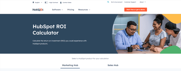 5.HubSpot-Marketing-Hub-ROI-Calculator計算例