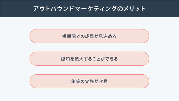 アウトバウンドマーケティングのメリット