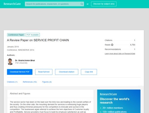 A Review Paper on SERVICE PROFIT CHAIN